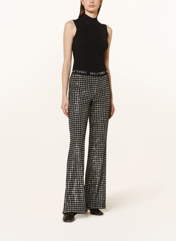 CAMBIO Wide leg trousers FRANCIS with sequins
