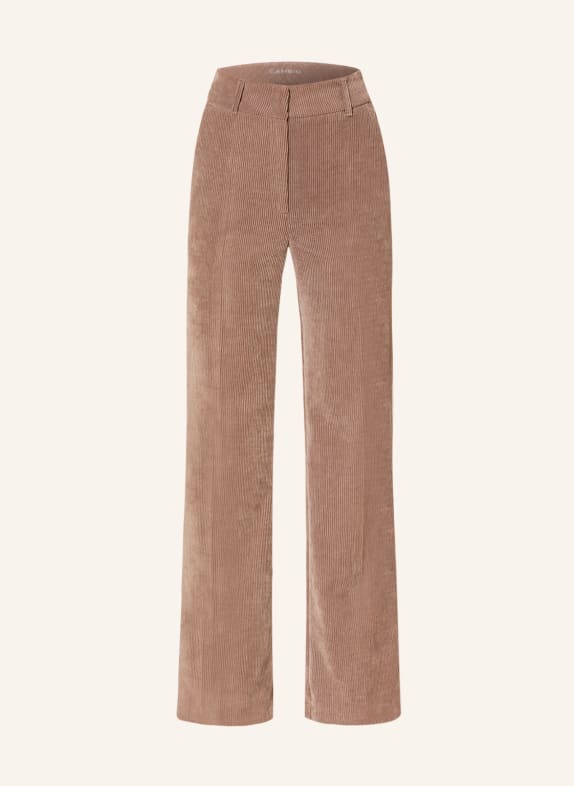 CAMBIO Wide leg trousers AMELIE made of corduroy LIGHT BROWN