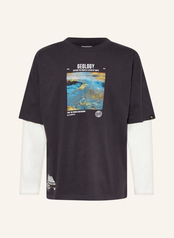 GARCIA Longsleeve DUNKELGRAU/ WEISS