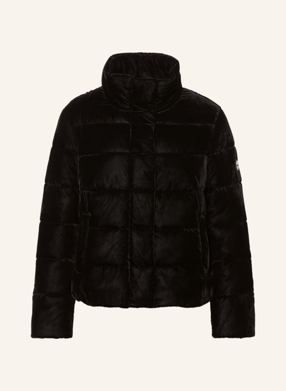 MARC CAIN Quilted jacket made of velvet 900 BLACK