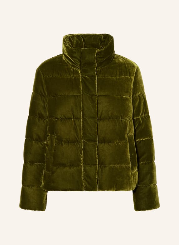 MARC CAIN Quilted jacket made of velvet 573 orient green