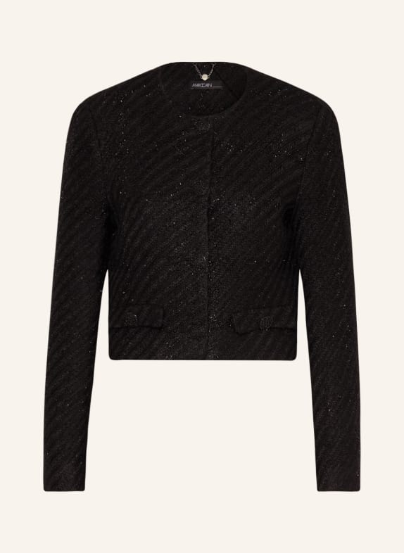 MARC CAIN Tweed-Jacke mit Glitzergarn 900 BLACK