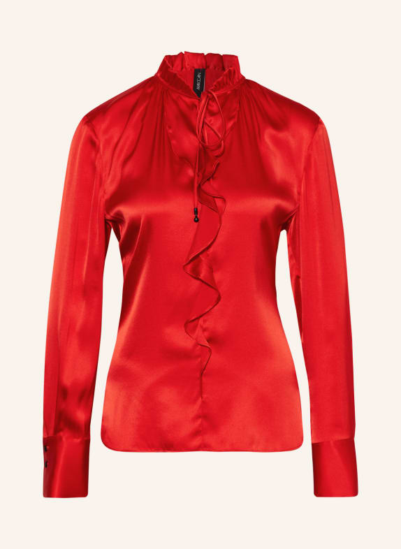 MARC CAIN Shirt blouse in silk 270 bright fire red