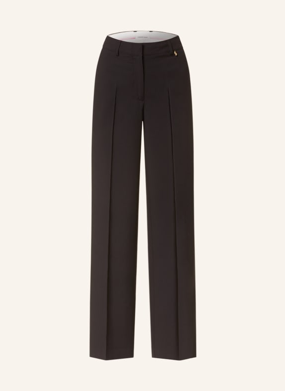 FABIENNE CHAPOT Wide leg trousers NOACH with embroidery BLACK