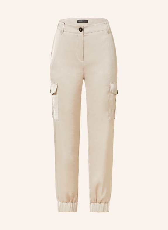 MARC CAIN Cargo trousers RIDDER made of satin 646 warm stone