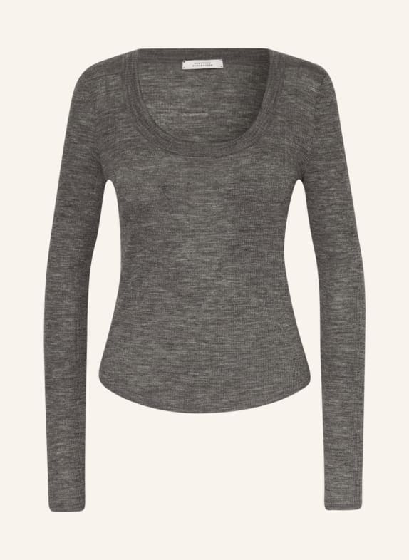 DOROTHEE SCHUMACHER Jack Wills Blackmore Flocked Ringer T Shirt GRAY