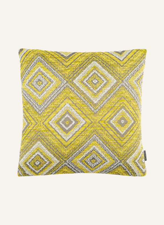 PROFLAX Velvet decorative cushion cover HENNES YELLOW/ GRAY/ WHITE