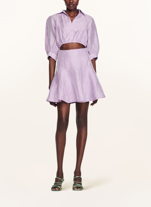 SANDRO Leinenkleid mit 3/4-Arm und Cut-out