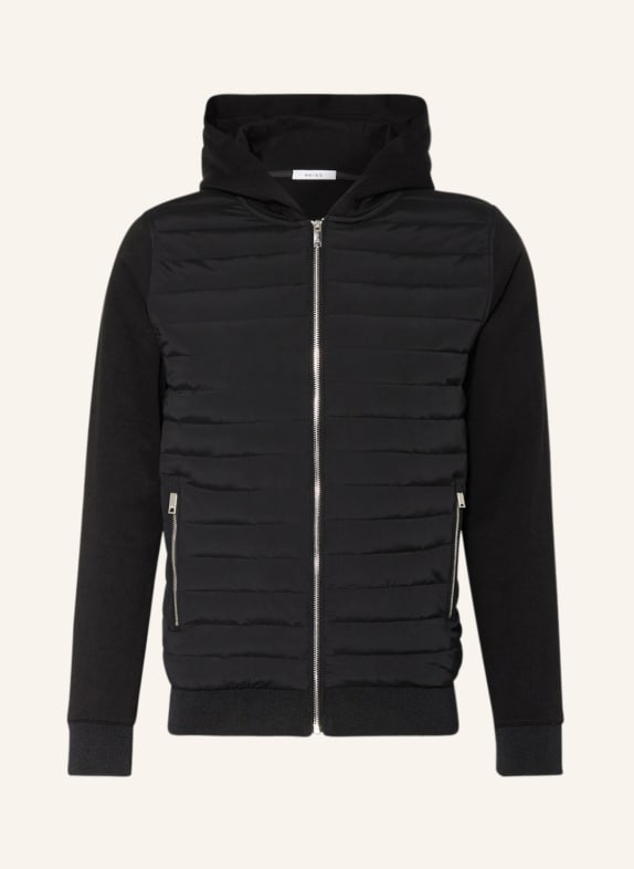 REISS Quilted jacket TAYLOR in mixed materials BLACK