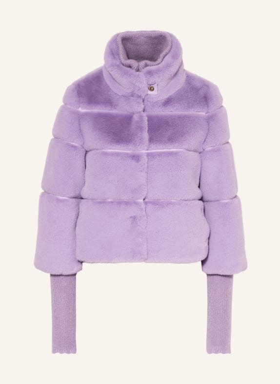 PATRIZIA PEPE Faux fur jacket LIGHT PURPLE