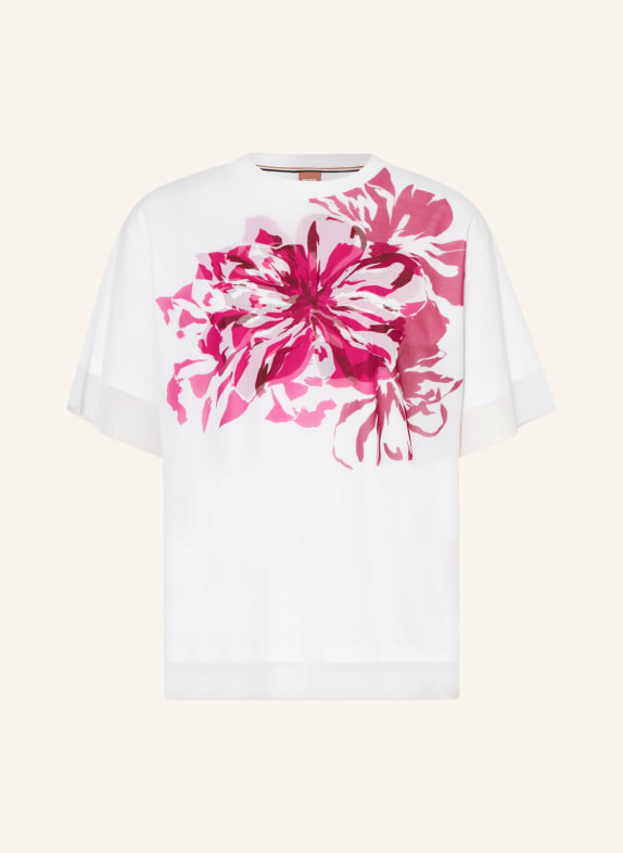 BOSS T-shirt ESGA with mesh WHITE