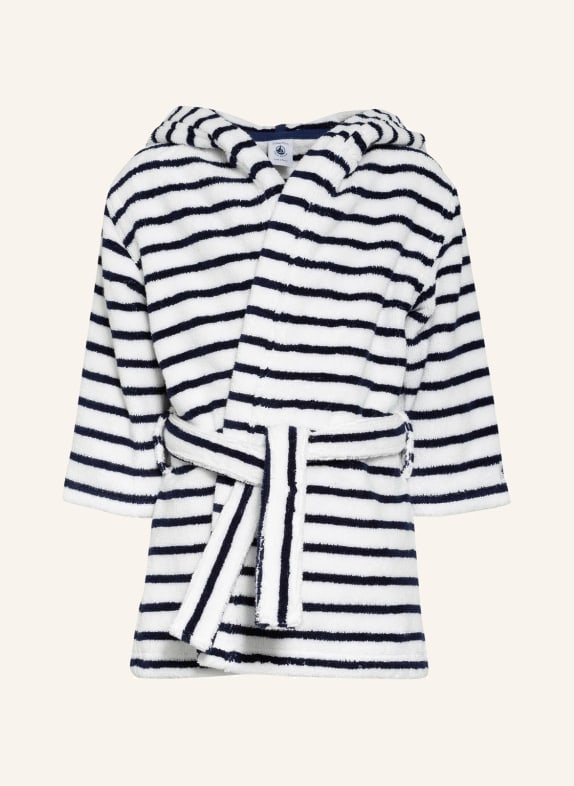 PETIT BATEAU Bademantel mit Kapuze WEISS/ SCHWARZ