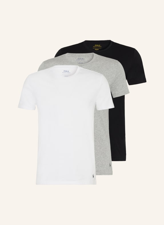 POLO RALPH LAUREN 3-pack T-shirts  BLACK/ WHITE/ GRAY
