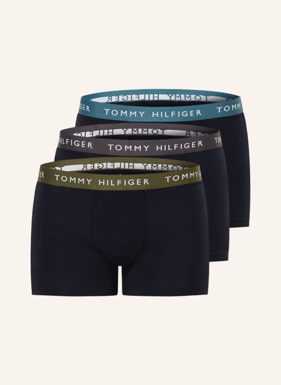 TOMMY HILFIGER 3er-Pack Boxershorts OLIV/ DUNKELGRAU/ BLAU