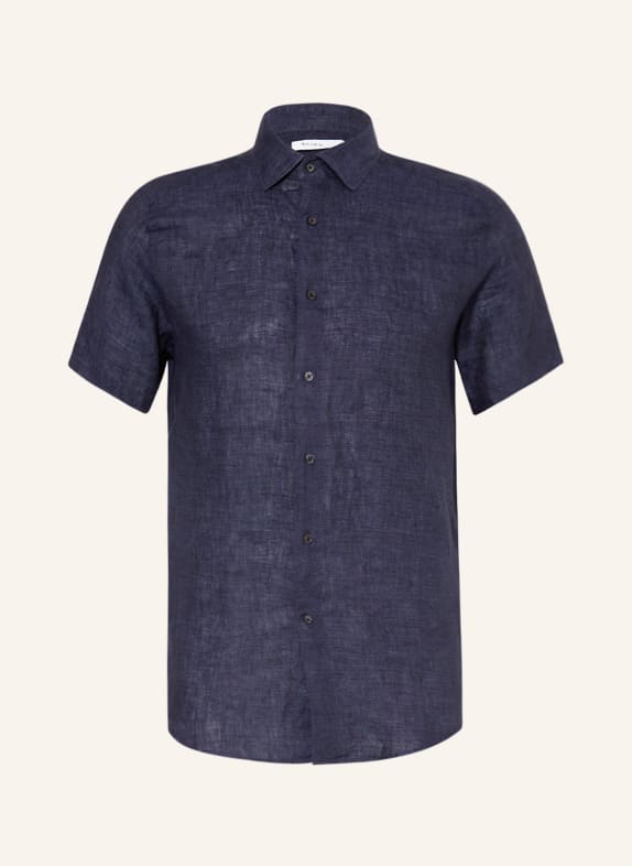 REISS Short-sleeved shirt HOLIDAY slim fit made of linen DARK BLUE