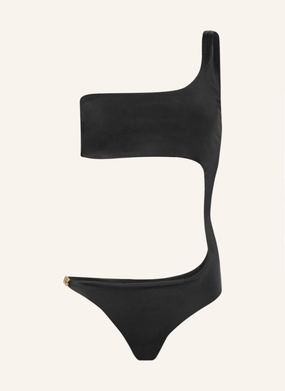 VERSACE One-shoulder swimsuit with cut-out BLACK