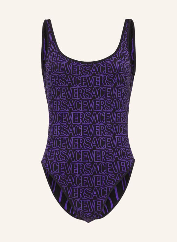 VERSACE Reversible swimsuit BLACK/ PURPLE