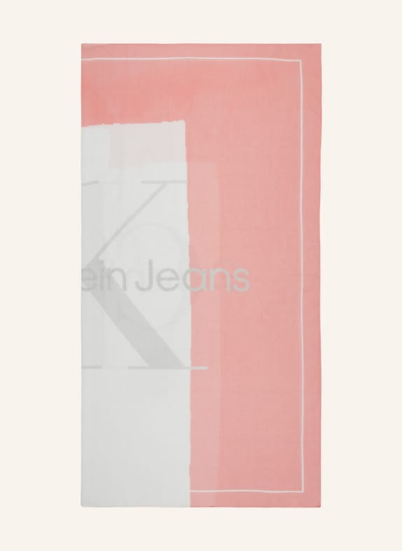 Calvin Klein Jeans Šátek RŮŽOVÁ/ BÍLÁ/ ŠEDÁ