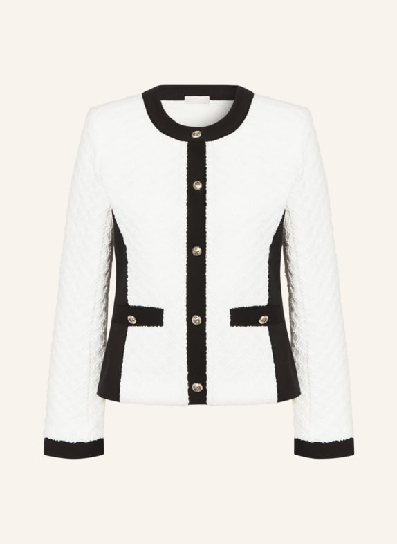 LIU JO Jacket in mixed materials with glitter thread WHITE/ BLACK