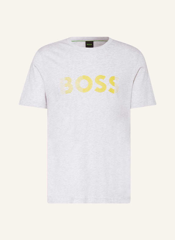 BOSS T-Shirt HELLGRAU/ GELB