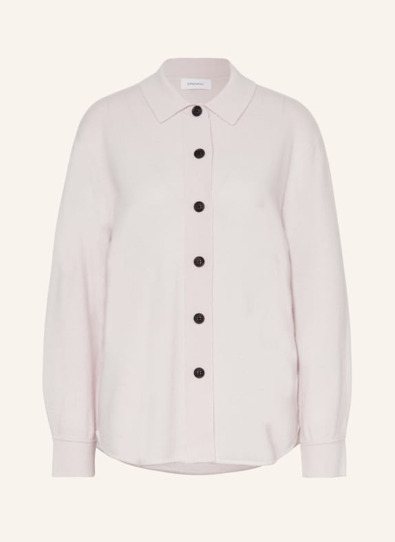 darling harbour Knitted overshirt with cashmere ECRU