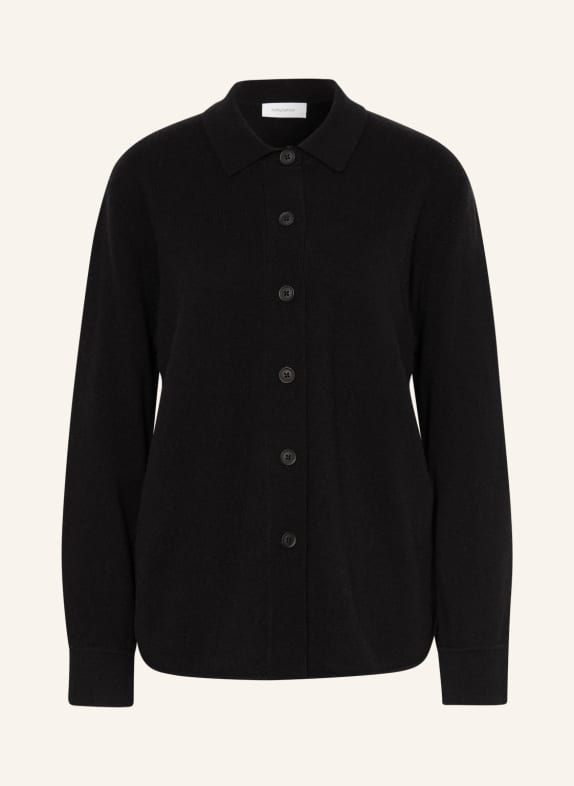 darling harbour Knitted overshirt with cashmere BLACK