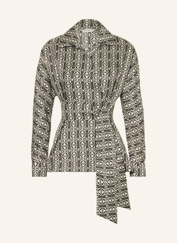 Max Mara Wrap blouse ORNATI in silk BLACK/ CREAM