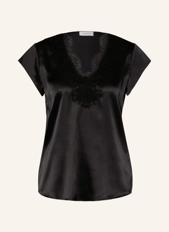 darling harbour Blouse top made of silk BLACK