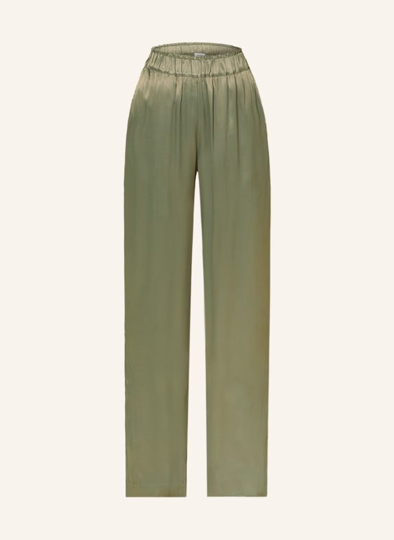 darling harbour Wide leg trousers in satin LIGHT GREEN