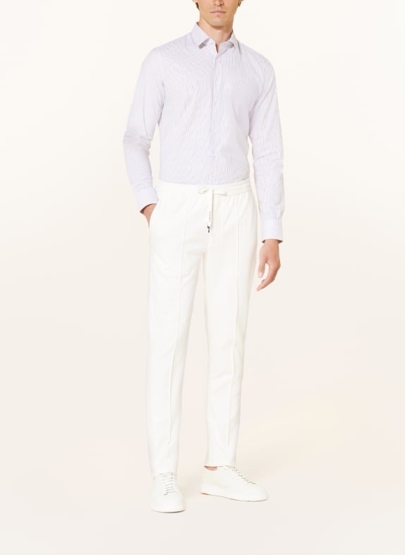 PAUL Slim fit-skjorte HVID / LYSEGRÅ / BRUN