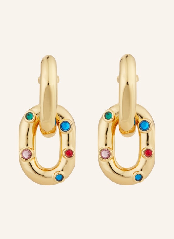 rabanne Earrings XL LINK GOLD/ RED/ GREEN