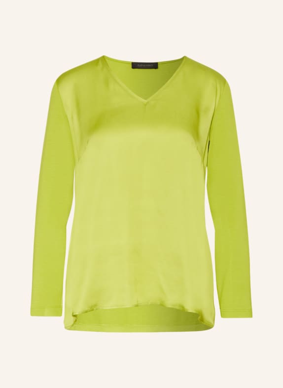 ELENA MIRO Shirt blouse in mixed materials LIGHT GREEN