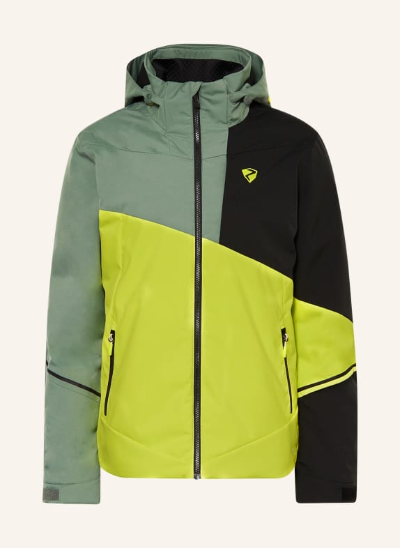 ziener Ski jacket TIMPA BLACK/ NEON GREEN/ LIGHT GREEN