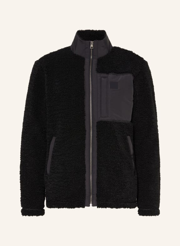 GANT Teddyfell-Jacke im Materialmix SCHWARZ