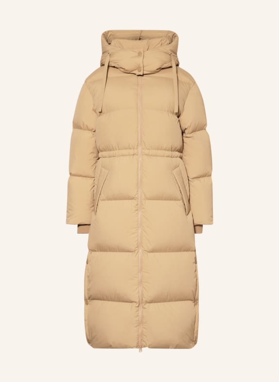 GANT Down jacket with removable hood LIGHT BROWN