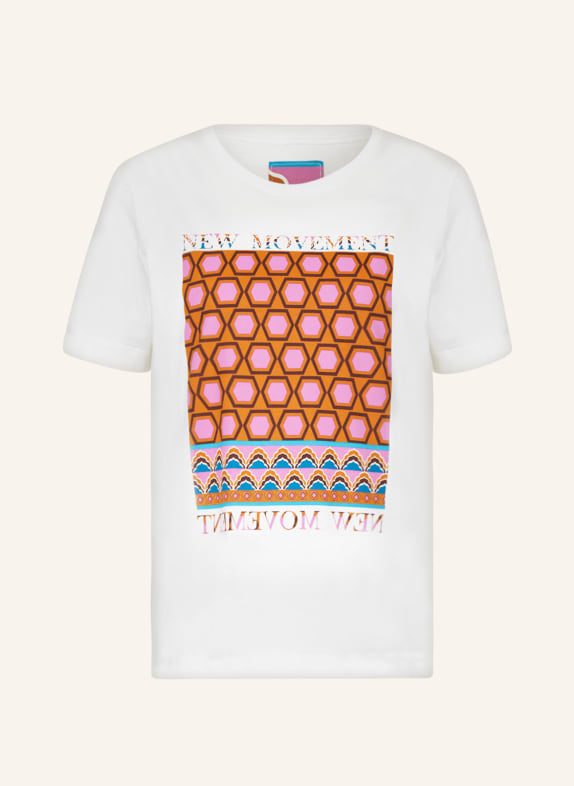oui T-Shirt WEISS/ DUNKELORANGE/ PINK