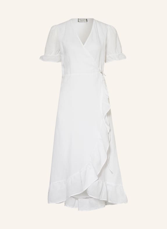 NEO NOIR Wrap dress MARIETTA with linen WHITE