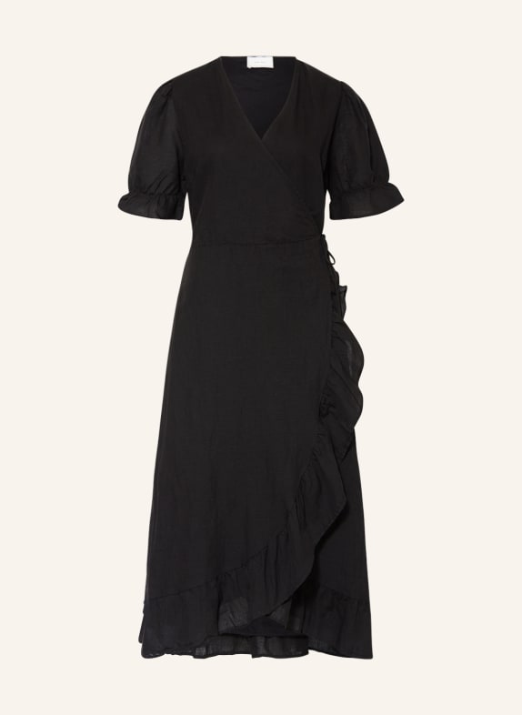 NEO NOIR Wrap dress MARIETTA with linen BLACK