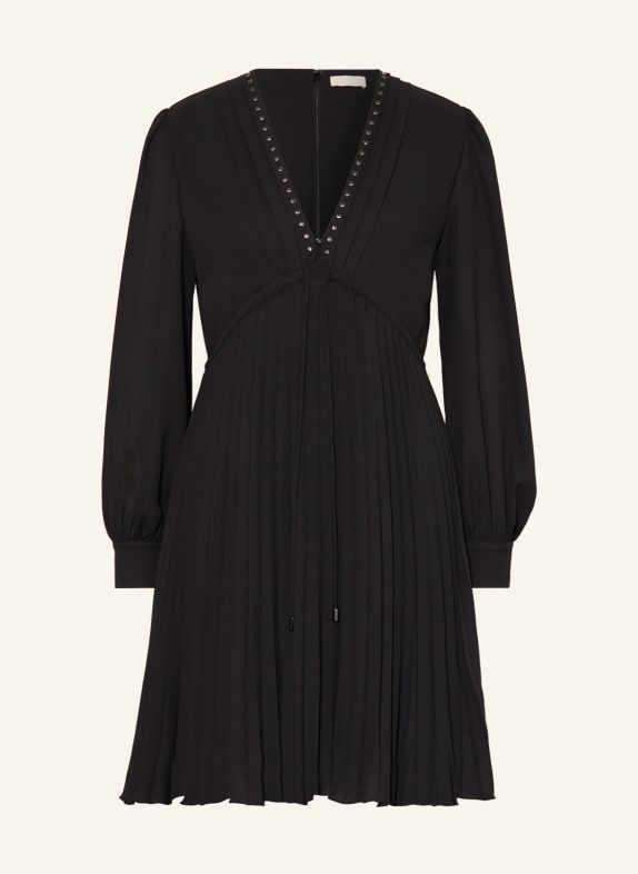 LIU JO Pleated dress with rivets BLACK