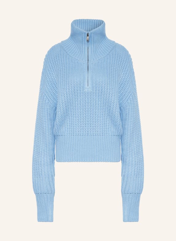 COLOURFUL REBEL Half-zip sweater LIGHT BLUE