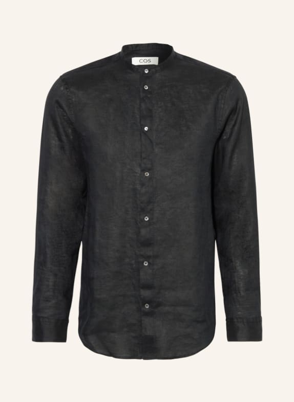 COS Shirt regular fit with stand-up collar BLACK