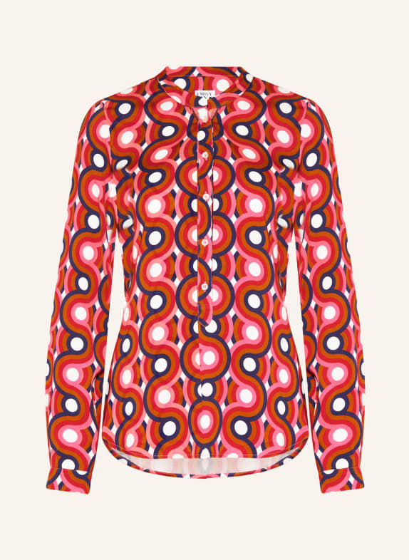 Emily VAN DEN BERGH Blusenshirt BRAUN/ DUNKELBLAU/ ROSA