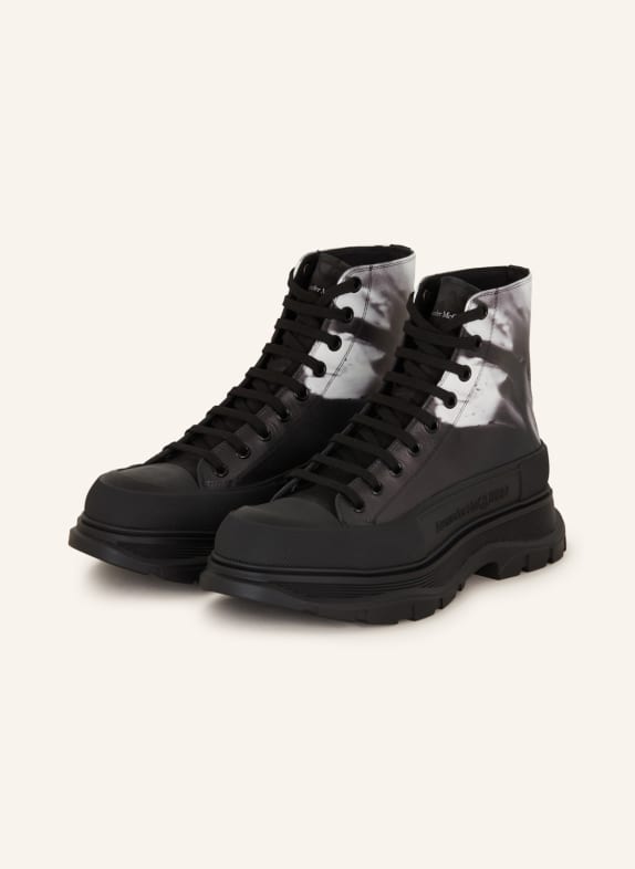 Alexander McQUEEN Lace-up boots TREAD SLICK BLACK/ WHITE