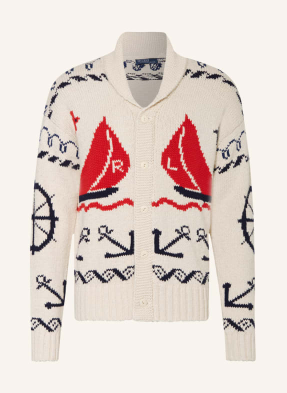 POLO RALPH LAUREN Strickjacke CREME/ ROT/ DUNKELBLAU