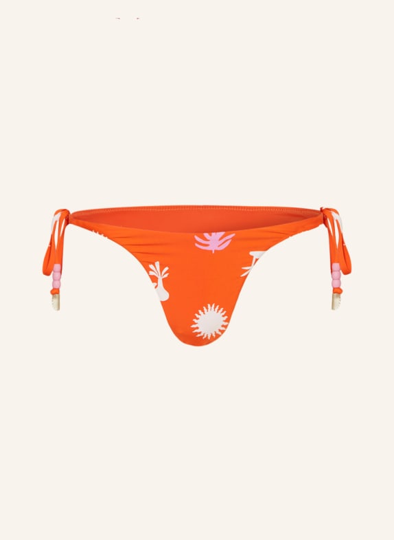 SEAFOLLY Triangel-Bikini-Hose LA PALMA mit Schmuckperlen ORANGE/ ROSA/ ECRU
