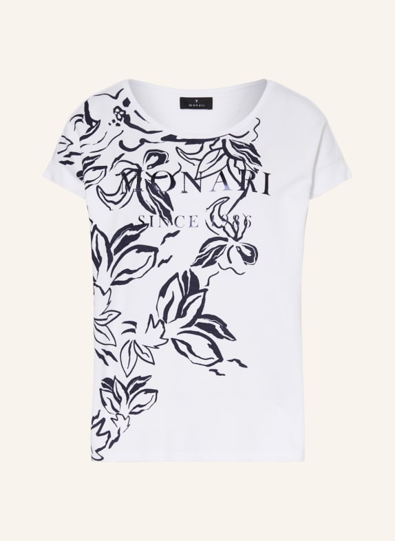 monari T-Shirt mit Schmucksteinen WEISS/ DUNKELBLAU