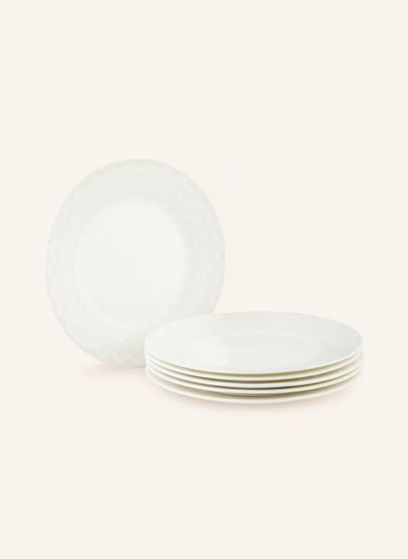 MISSONI Home Set of 6 dessert plates ZIG ZAG CREAM/ LIGHT GRAY