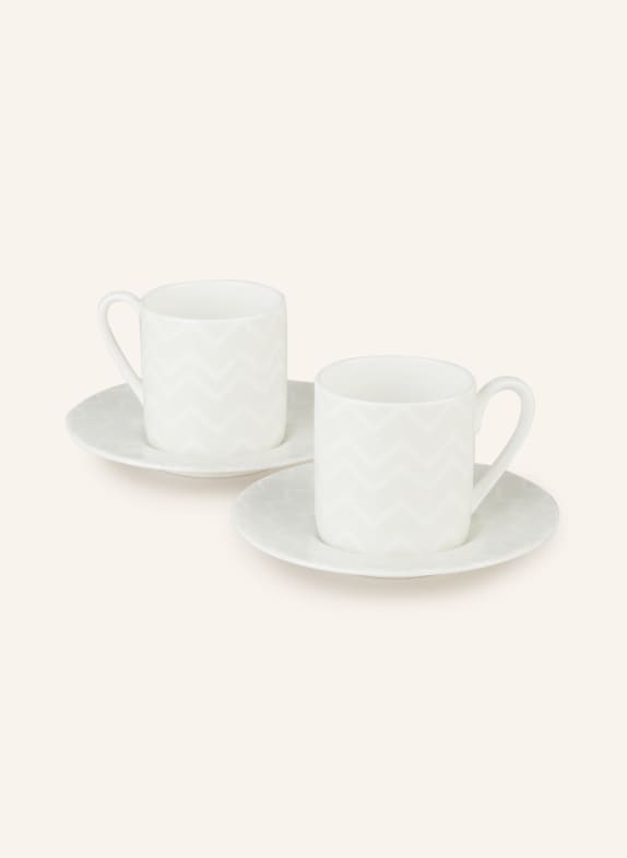 MISSONI Home Set of 2 espresso cups ZIG ZAG with saucer
