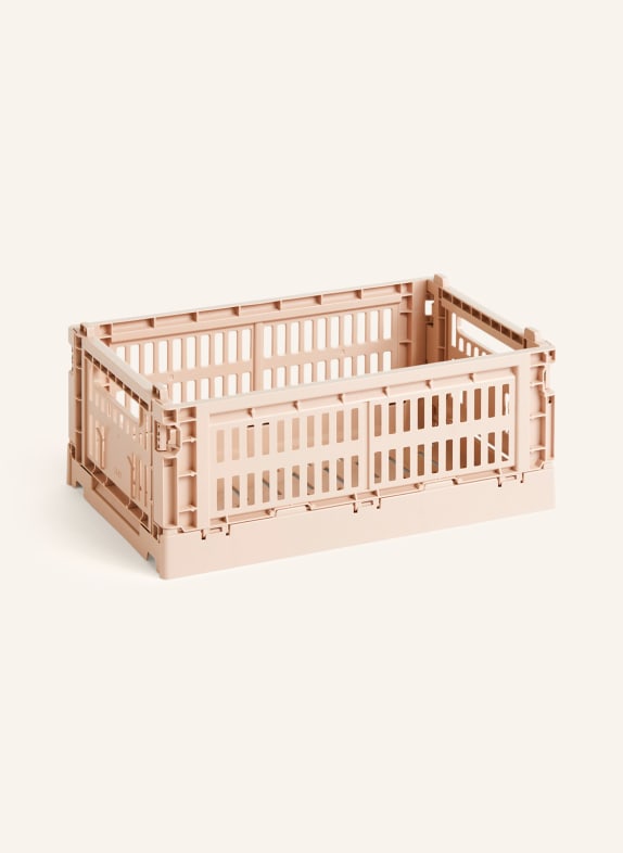 HAY Składane pudełko COLOUR CRATE SMALL JASNORÓŻOWY