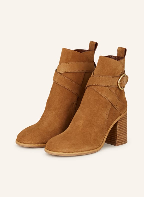 SEE BY CHLOÉ Ankle boots LYNA COGNAC